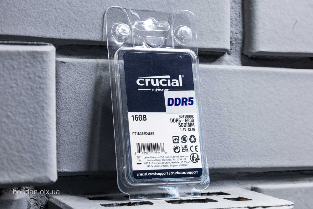 Crucial 16GB DDR5-5600 SODIMM RAM (CT16G56C46S5)