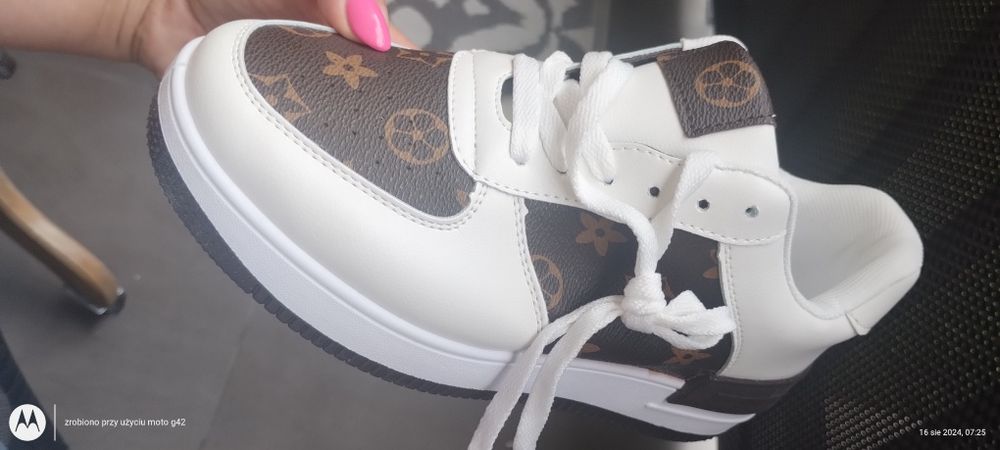 Adidasy damskie biało brązowe