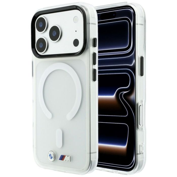 Etui BMW M IML Frosted Metal Logo i Trims MagSafe do iPhone 18 Pro Max / 17 Pro Max przezroczysty