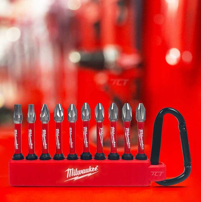 Набір біт Milwaukee з карабіном (10 шт)