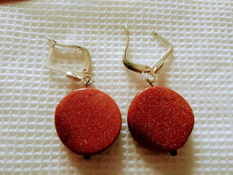 Бусы  гранат.  Золотой песок