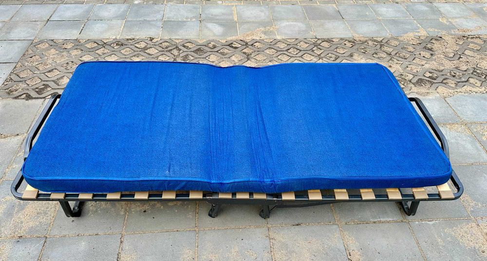 Łóżko Składane z Materacem Veraflex 200 cm x 80 - 90 cm Łóżko Polowe Dostawka