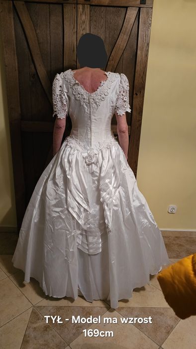 Suknia ślubna w stylu Vintage -  koronka -  r. 38-40 - do odświeżenia