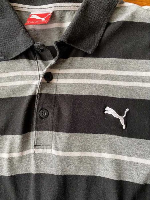 Polo Puma preto e cinzento (XL)