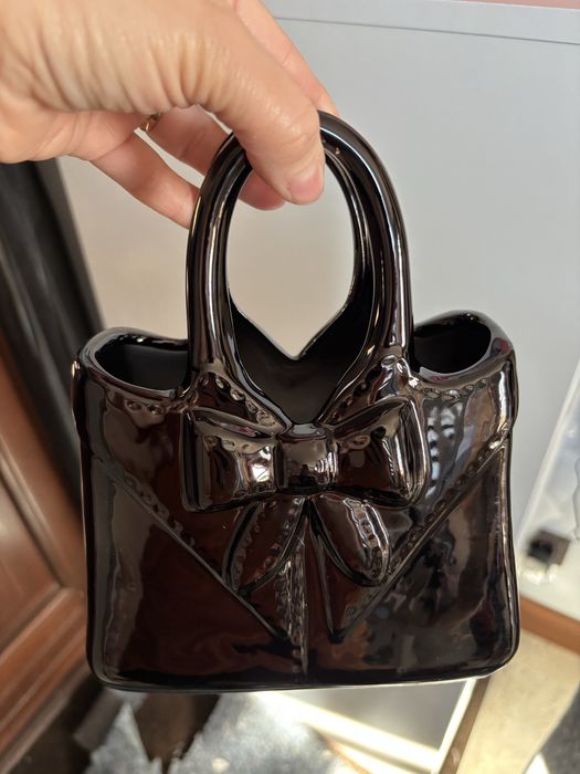 Wazon ceramiczny  mała torebka z kokarda