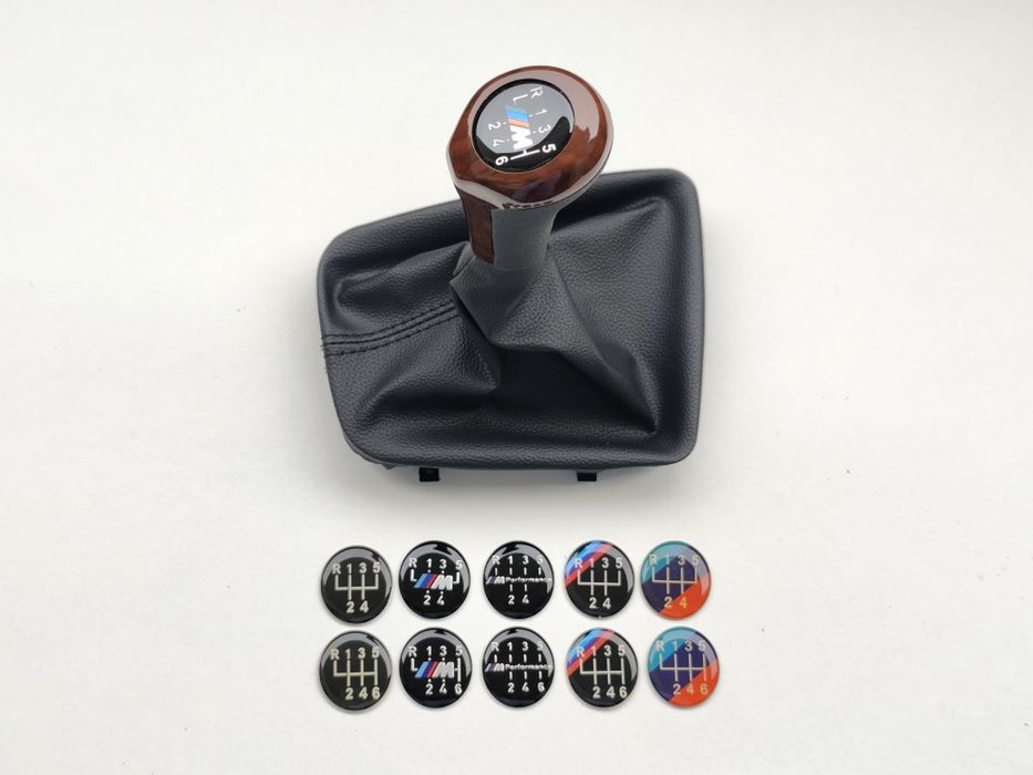Manete Moca Manípulo Alavanca e Fole velocidades BMW Pele Perfurada Mate Madeira Cromada 5 6 M E46 Serie 3 Mudanças Novo