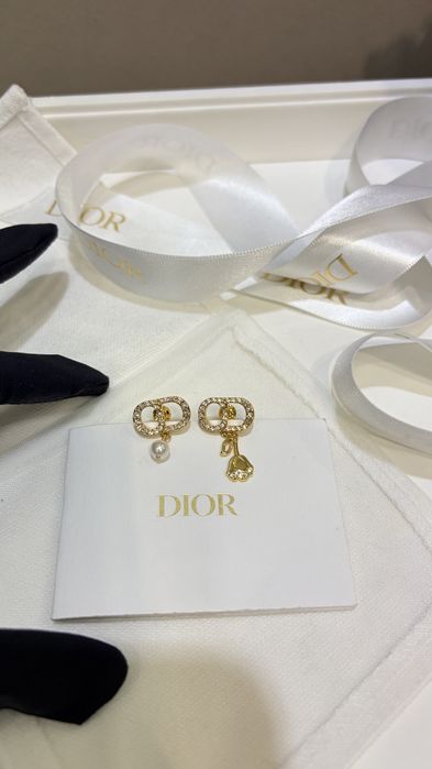 DIOR® Luksusowe kolczyki CD® ekskluzywna biżuteria kolczyki perły