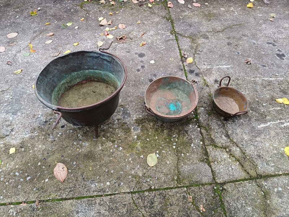 3 potes em cobre