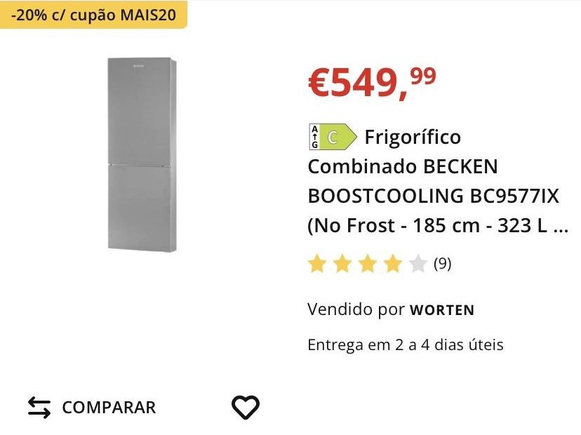 Frigorifico combinado Becken