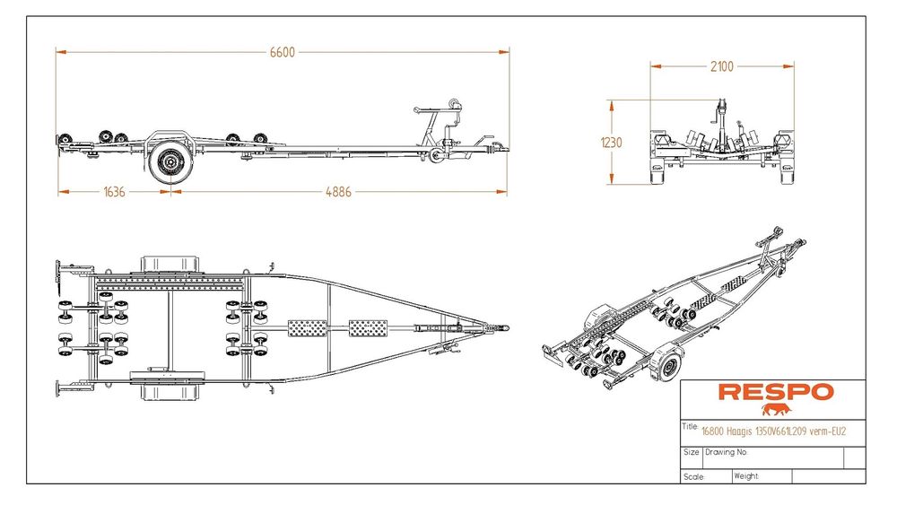 Przyczepa podłodziowa Respo 1350 Multiroler Nowa 2025r