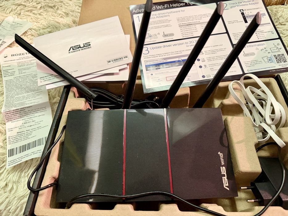 Wi-Fi 6 роутер ASUS RT-AX55 AX1800 Dual Band з повним комплектом