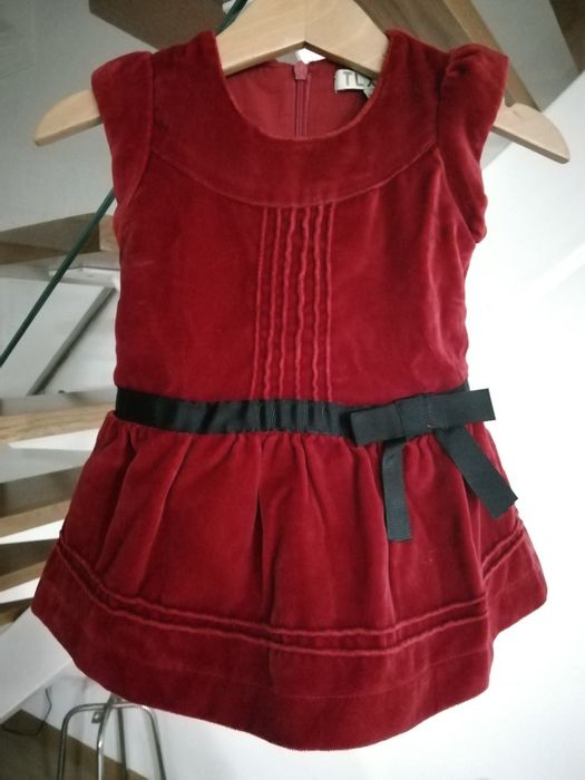 Vestido  aveludado, Talitex, 6 meses.