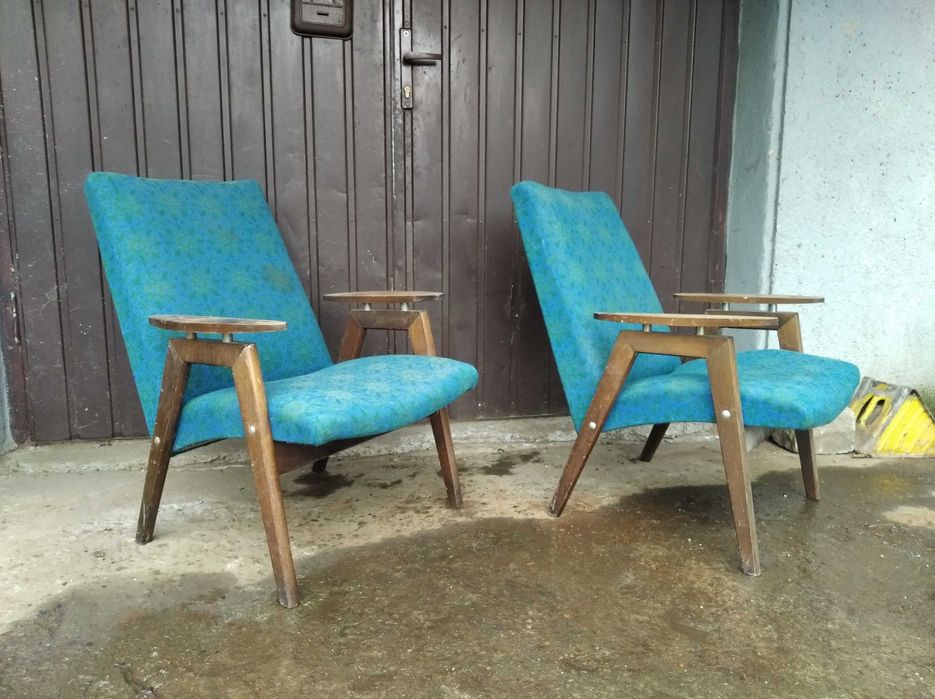 Zabytkowy fotel TON SMIDEK typ 6950 Czechosłowacja PRL antyk 2 sztuki