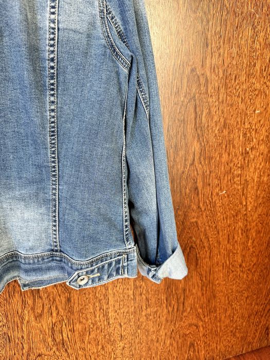 casaco de ganga com pelo