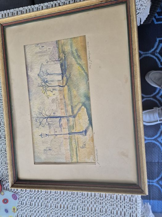 Stara grafika  pejzaż