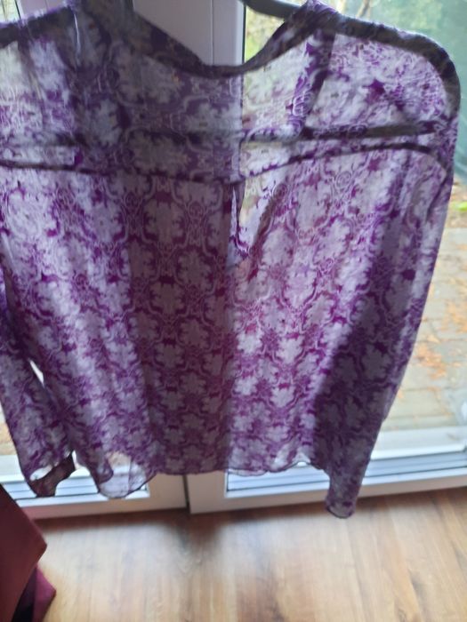 Bluzka koszulowa z srebna niska xl