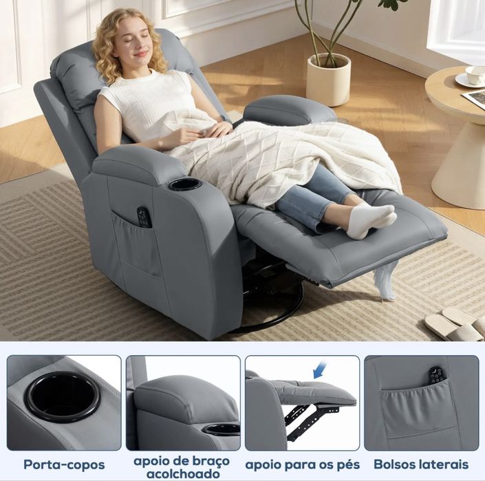 Cadeirão com Massagens  (ideal para Leitura/Amamentaçao e Relax)
