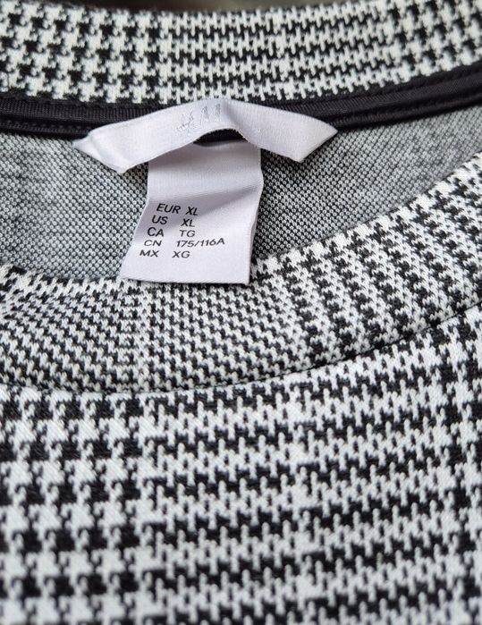 H&M dzianinowa sukienka w kratkę roz XL