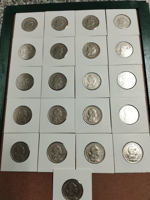 Bonito lote de moedas de 1 escudo de alpaca faltando só a35