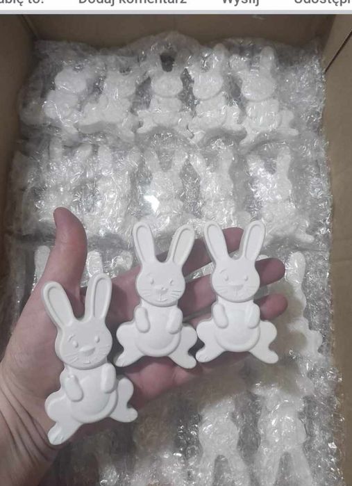 Zajączek gipsowy wielkanocny 1szt.