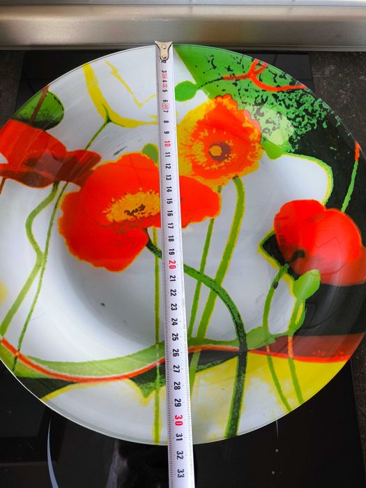 Блюдо кругле скляне діаметр 31 см