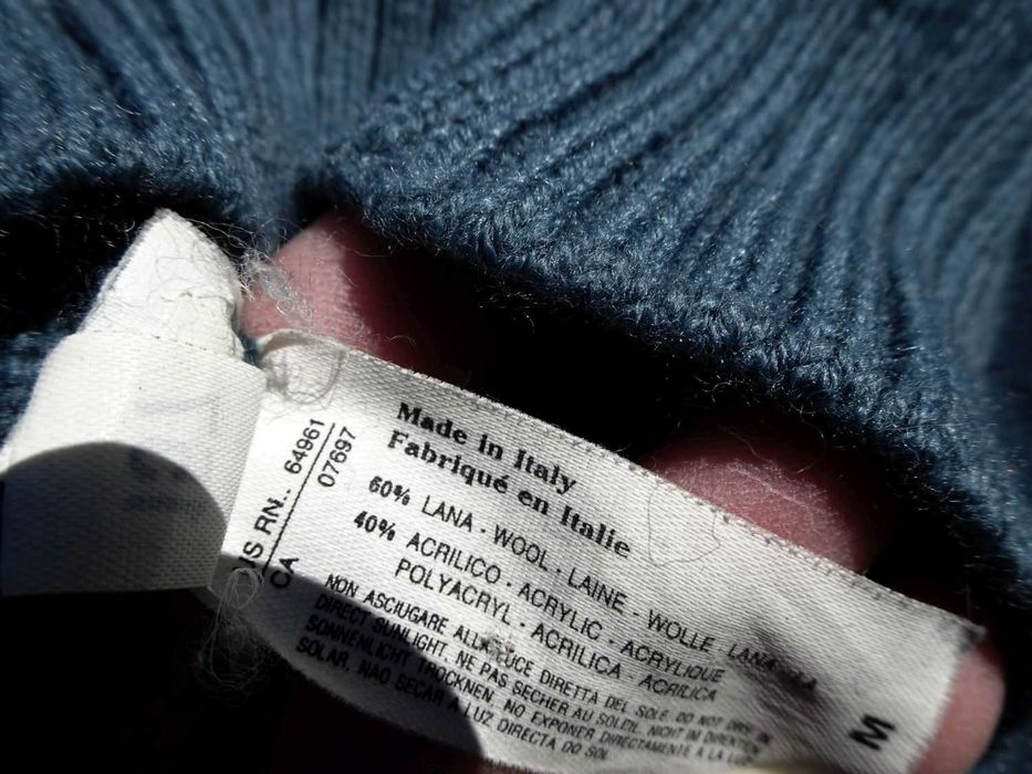 Sisley Ciepły Półgolf sweter Wełna 60% 36 38