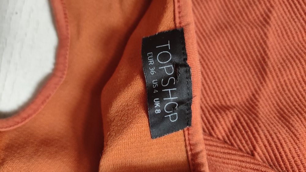 Crop top pomarańczowy S 65% bawełny zakładany na kark
