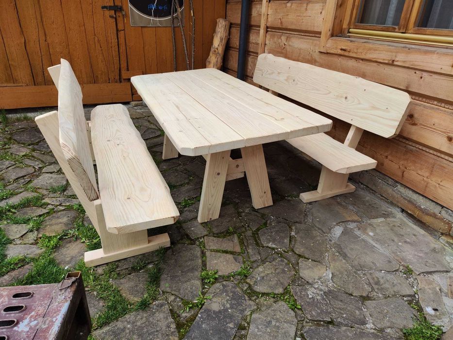 Meble ogrodowe drewniane góralskie biesiadne LITE DREWNO +