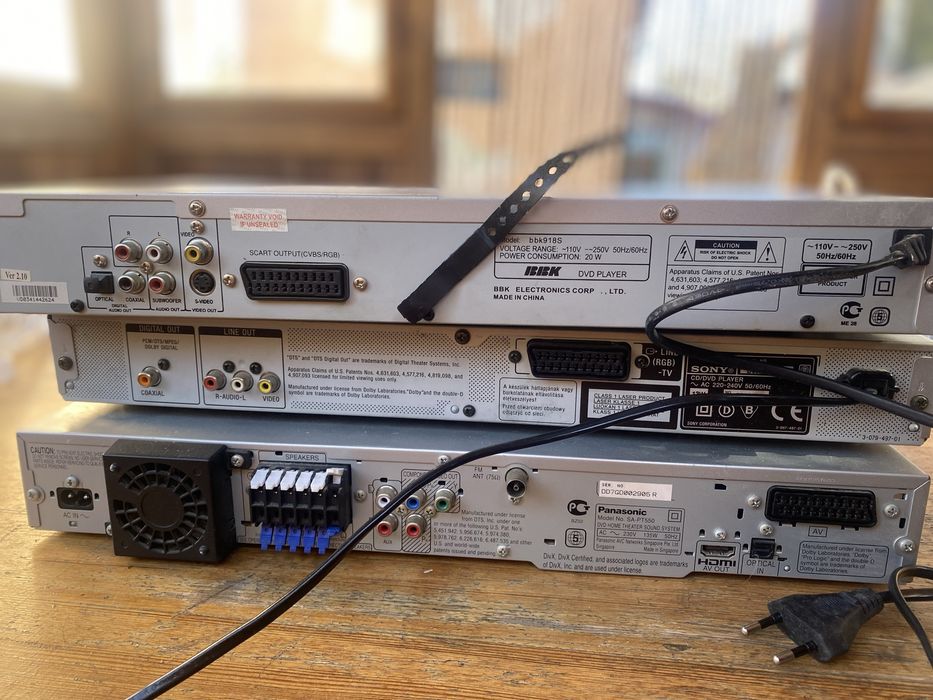 3 DVD, panasonick, sony, bbk