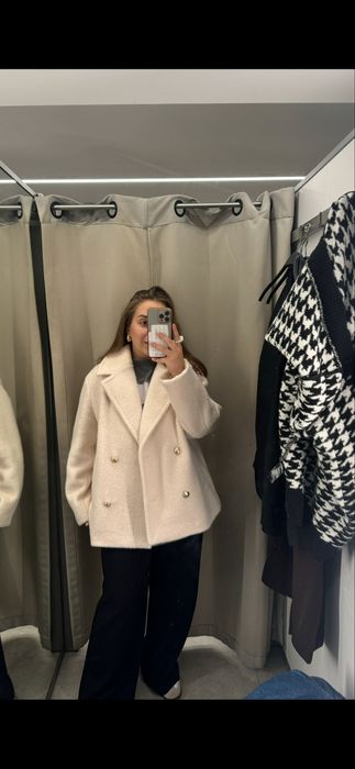 Пальто букле zara xl
