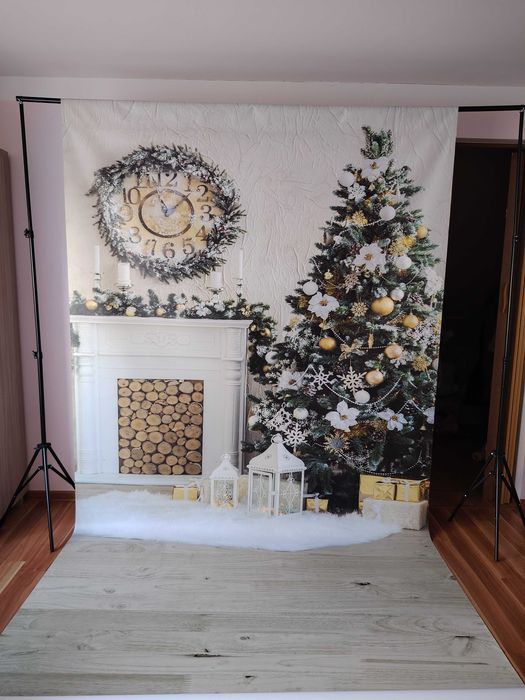 Tło fotograficzne świąteczne / zimowe 180x400cm