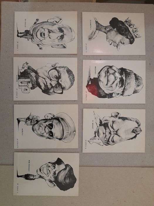 Calendários de bolso caricaturas Políticos História - Salazar, Kennedy