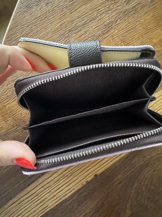 Liliowy portfel Tous, fioletowo-brazowy, przegrodki, zamek