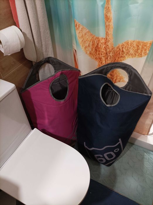 Cesto dobrável para roupa suja , com pega, leve, portátil