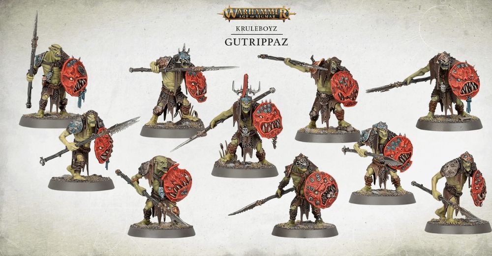 10x GUTRIPPAZ Orruk Warclans Aos Warhammer Ramki