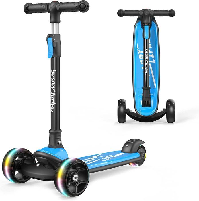 Hulajnoga trzykołowa BESREY ze świecącymi kołami LED