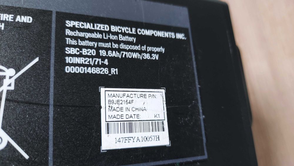 Specialized SBC-B20 Turbo Vado - U2-710 Wh   19,6Ah 710Wh 36.3V  E-Bike