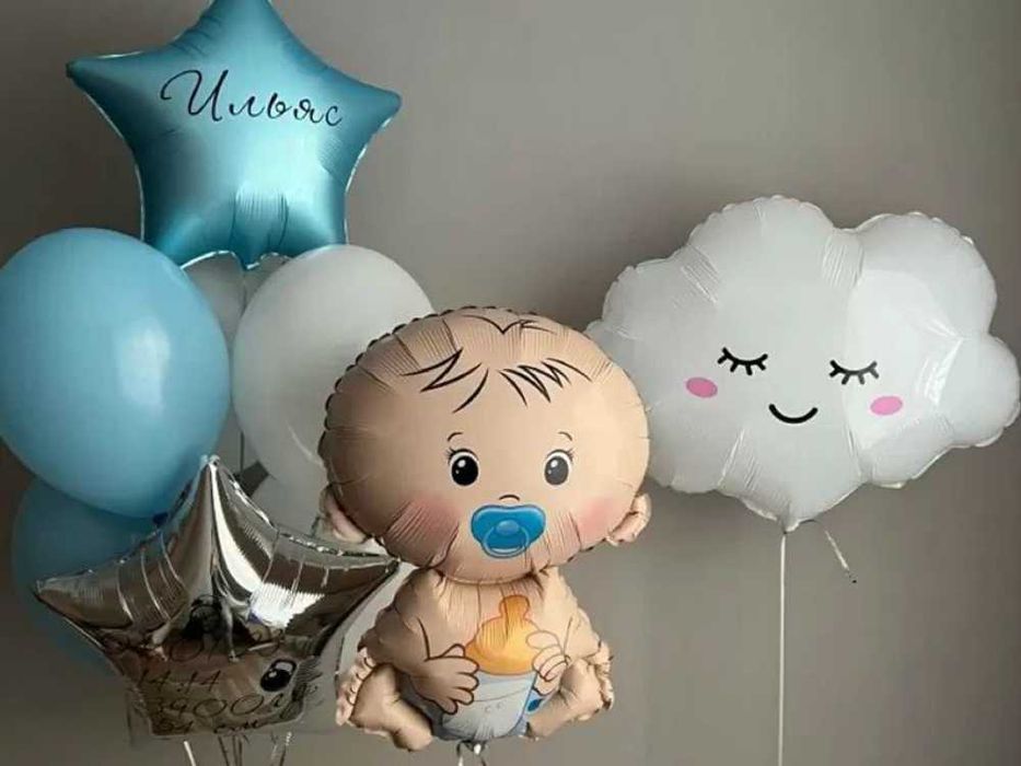 Гелиевые шарики. Воздушные шары на выписку из роддома