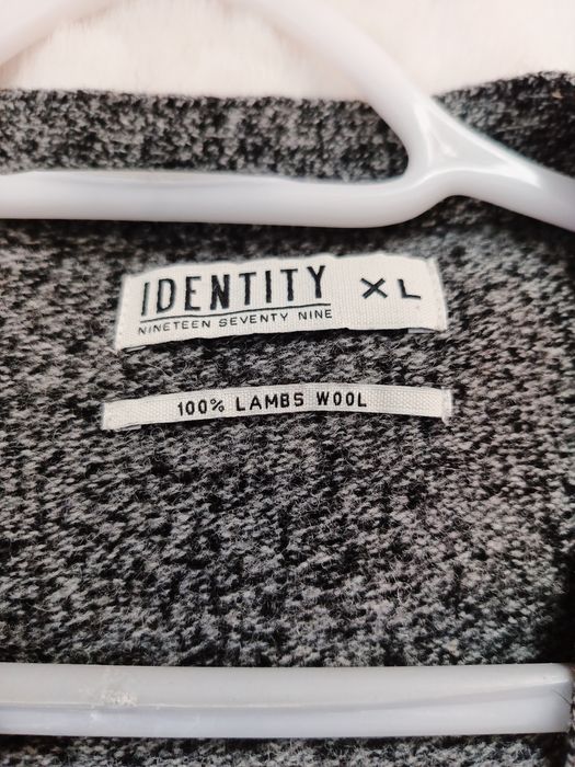 Kardigan, Identity, XL, szary melanż, 100% wełna jagnięca
