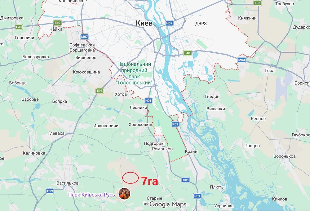 Фасадна  ділянка 7га, Київ 26 км