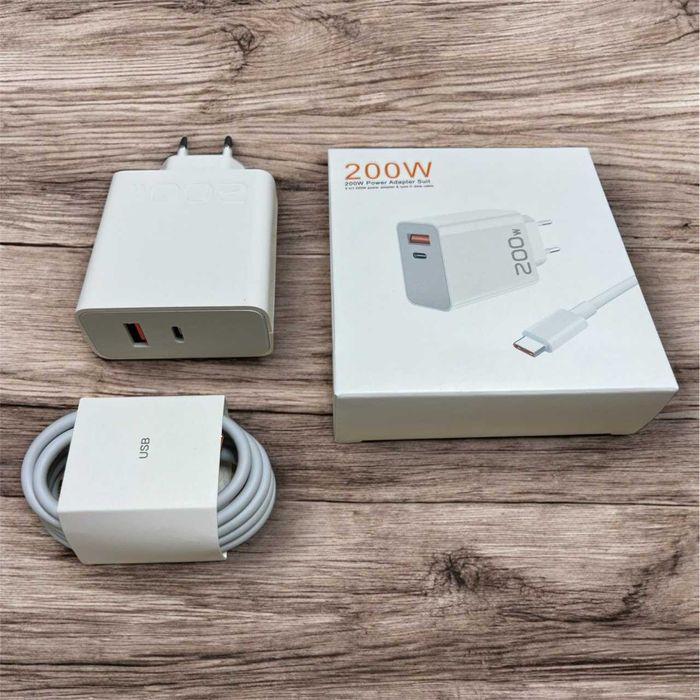 Зарядний пристрій для Xiaomi 200W з 2-ма роз'ємами + Кабель USB-Type C
