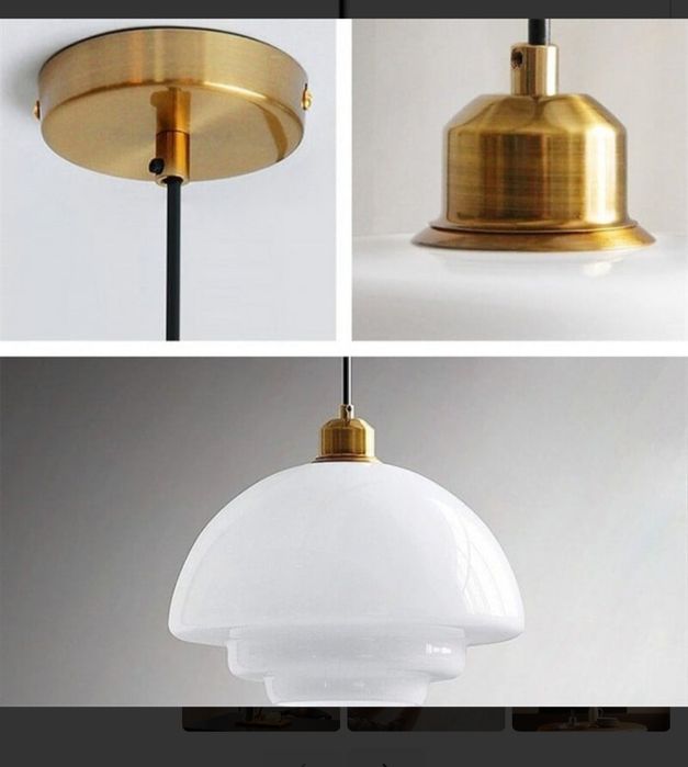 Lampa wisząca ze szkła w kolorze mlecznobiałym