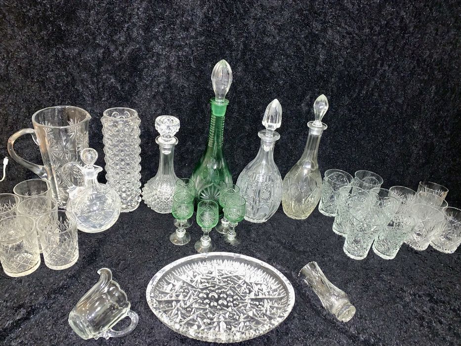 Графин кувшин соусник блюдо рюмки вазочка  хрусталь