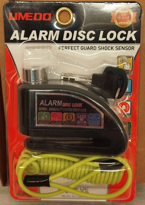 Cadeado disco com alarme moto