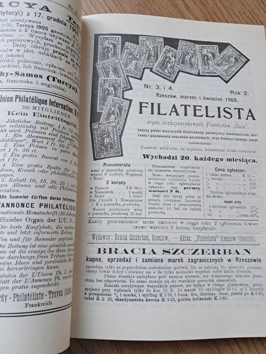 Filatelista Rocznik 1908-1909-reprint