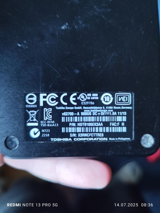Dysk twardy Toshiba 500 MB