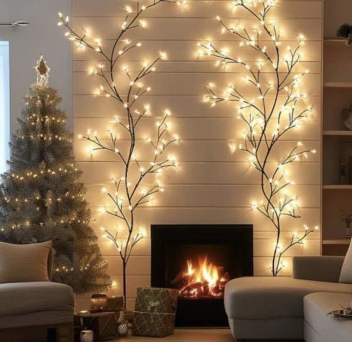 Гірлянда гілка для декору новорічна вулична світлодіодна гілка верба