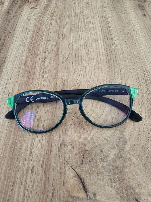 Okulary oprawki dziecięce zielono-czarne