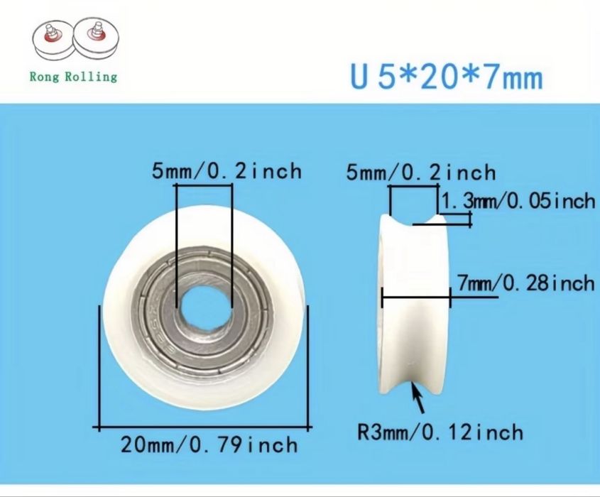 10 Roletes U 5*20*7mm Novos Para Venda447436121577236481