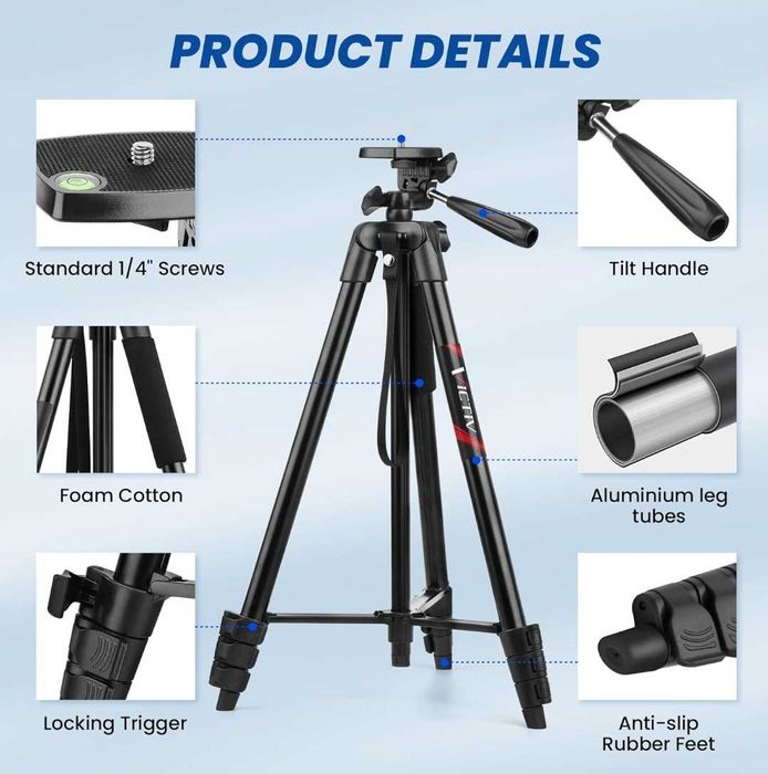 Statyw do telefonu komórkowego Victiv 162 cm z pilotem